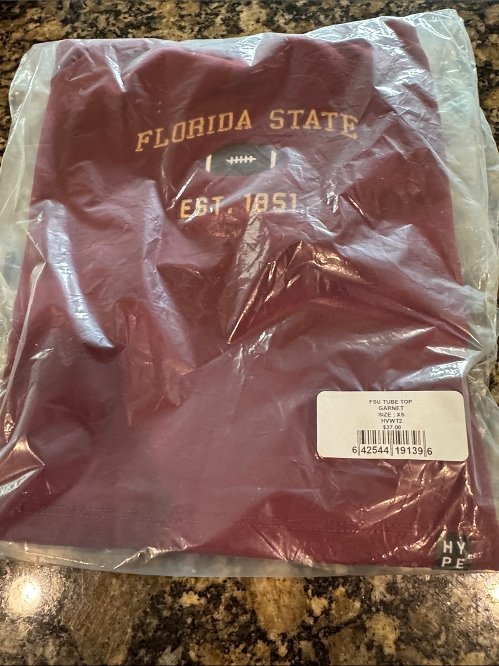 FSU Florida State Garnet Tube Top with Gold Print